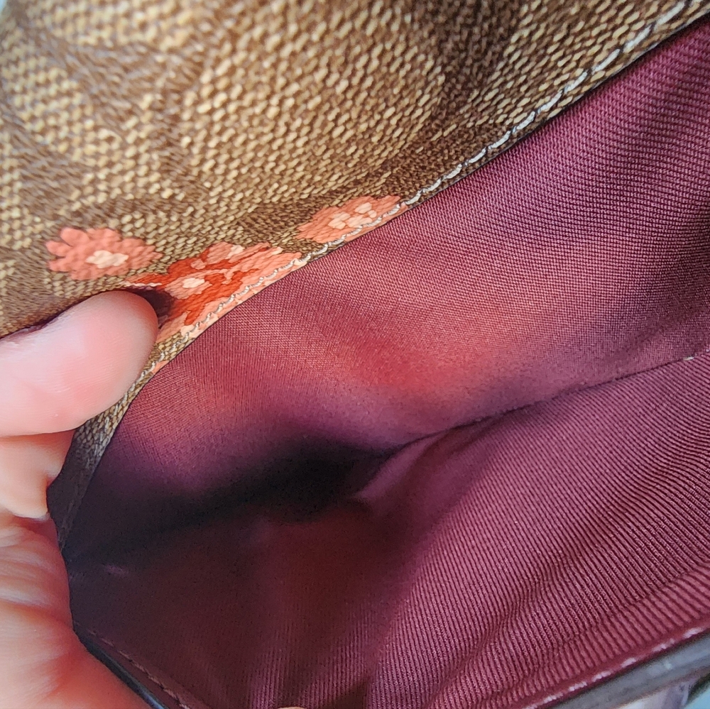 Coach Floral Signature Crossbody Bag in Brown and Pink - Picture 4 of 16